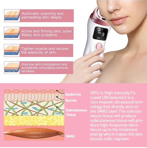 Mini HIFU Ultrasonic Machine EMS Microcurrent Facial Treatment