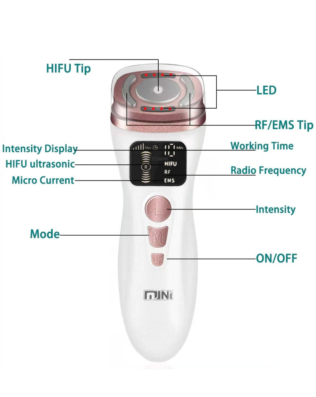 Mini HIFU Ultrasonic Machine EMS Microcurrent Facial Treatment