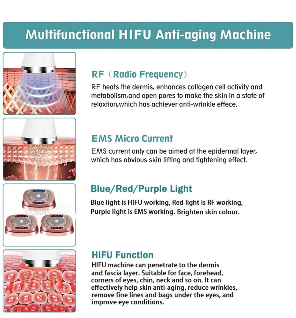 Mini HIFU Ultrasonic Machine EMS Microcurrent Facial Treatment