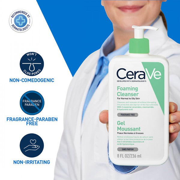 CeraVe Foaming Facial Cleanser for Oily Skin | Daily Oil Control Face Wash 100 present original